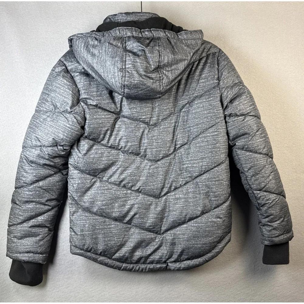 Arizona Puffer‎ Jacket Kids M 10/12 Gray Fleece Lined Hooded Heavyweight Winter